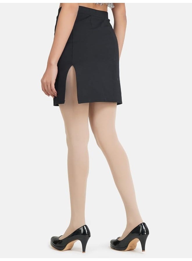 Glamroot Strechable High Waist Pantyhose Opaque Stocking Tights For Women , Beige, Pack Of 2 - Image 3